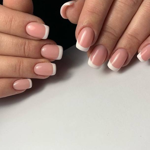 Breathtaking White French Tip Nail On Girl