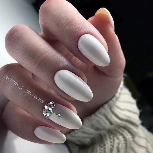 Breathtaking White Prom Nail On Girl