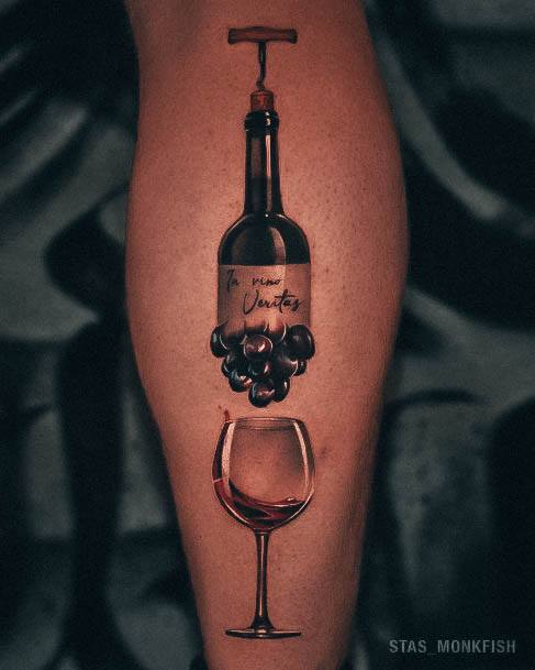 Breathtaking Wine Tattoo On Girl