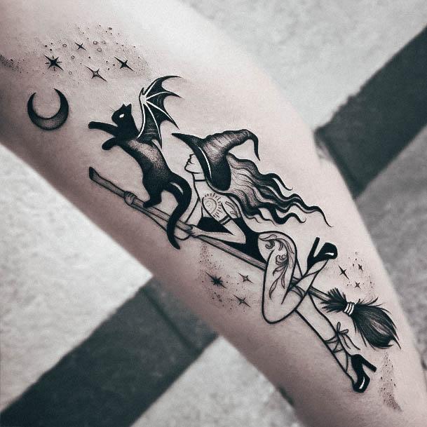 Breathtaking Witch Tattoo On Girl