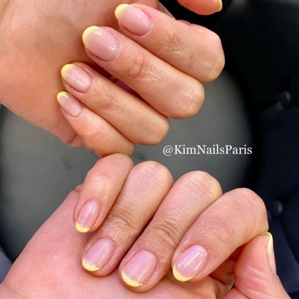 Breathtaking Yellow And Pink Nail On Girl