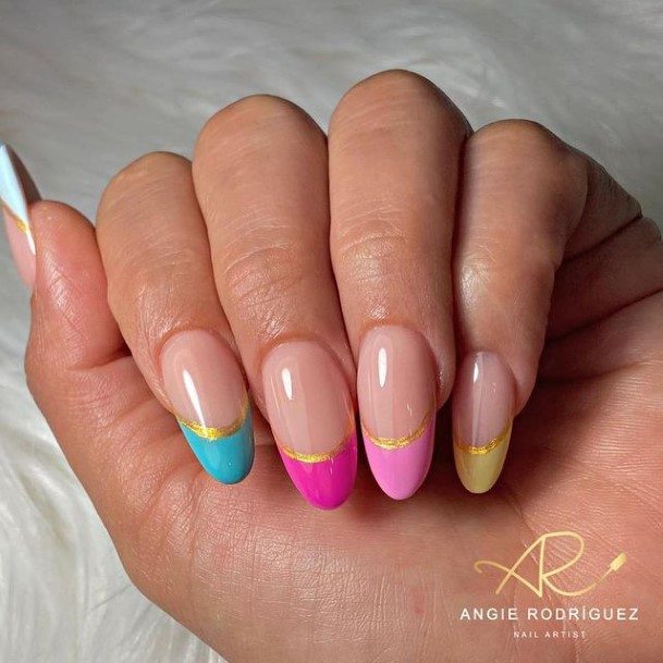 Breathtaking Yellow French Tip Nail On Girl