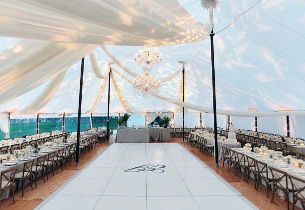 Breezy White Wedding Tent Decorations