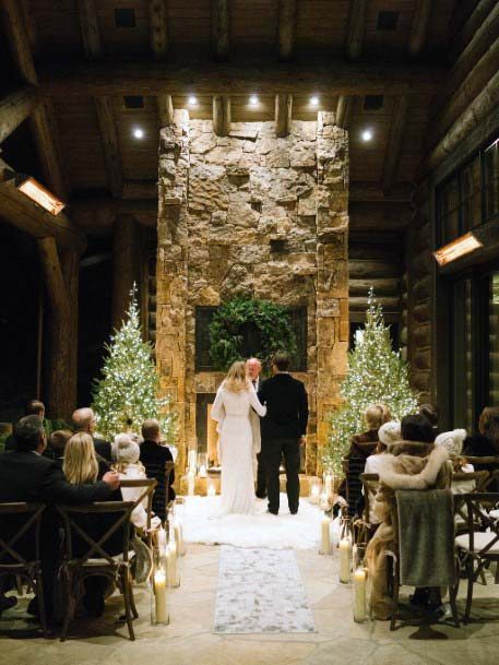 Brick Wall Accent Wedding Tree Decor