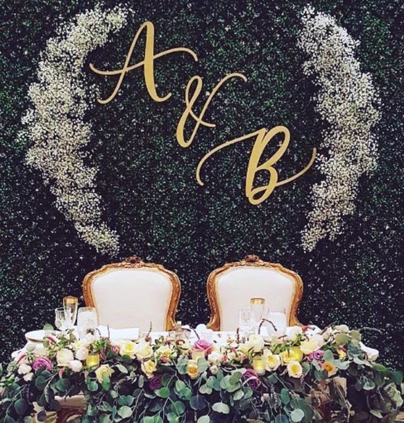 Bride And Groom Wedding Greenery Backdrop Gorgeous Inspiration