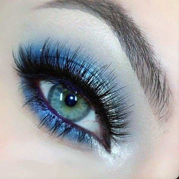 Bright And Bold Eyeshadow With Silver And Blue Shades Women