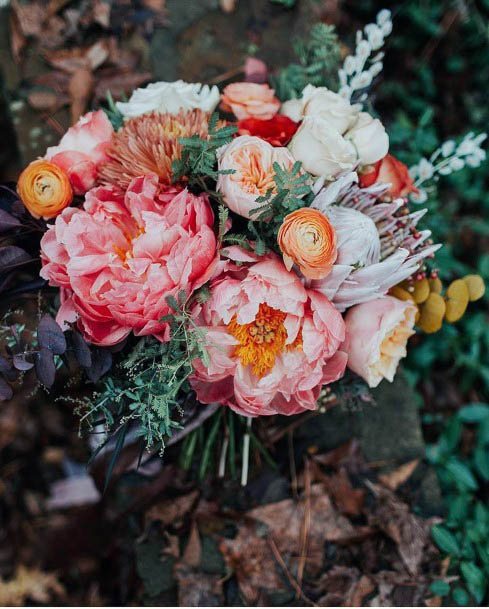 Bright And Bold Rustic Wedding Flowers