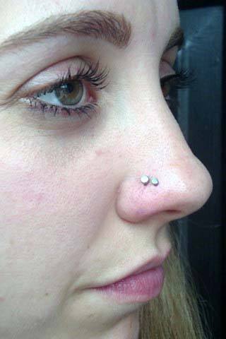 Bright And Shiny Double Nostril Piercings For Girls