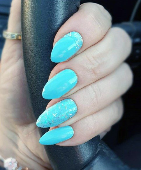 Bright Blue Cerulian Nails For Women