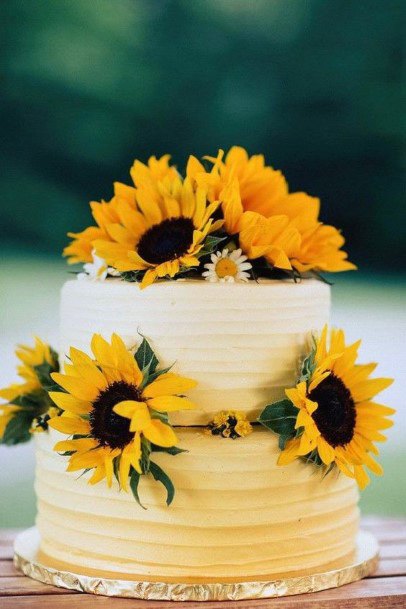 Bright Cake Wedding Women Sunflower