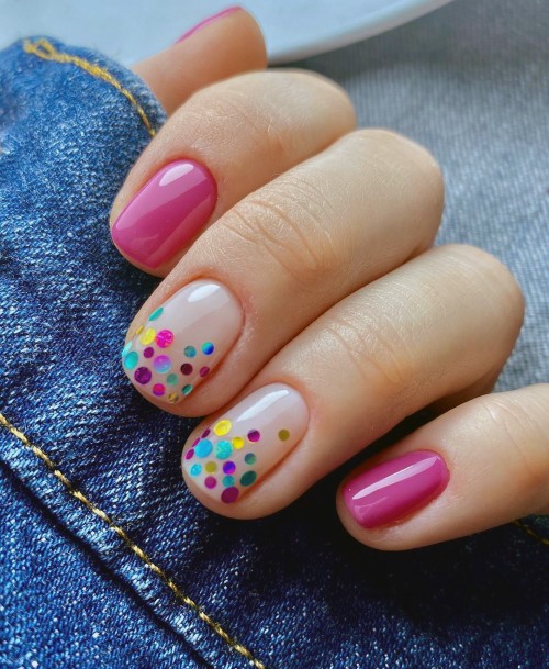 Bright Charming Colored Dots On Nails For Women