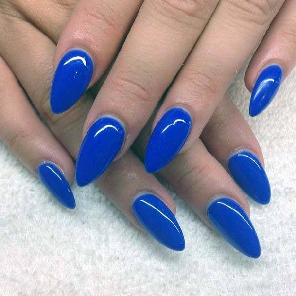 Bright Cobalt Blue Nails For Women