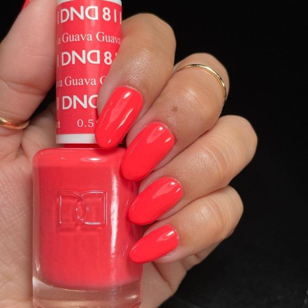 Bright Coral Nails For Girls