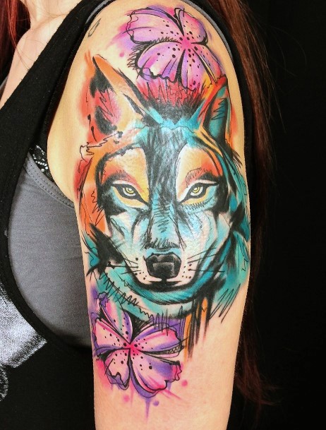 Bright Dog Tattoo For Women