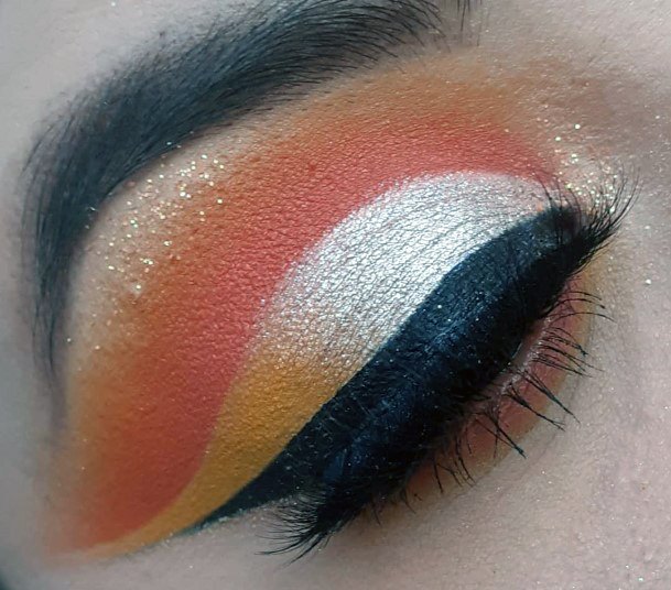 Bright Metal Toned Orange Eyeshadow Women