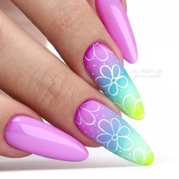 Bright Ombre Nail Design Inspiration For Women