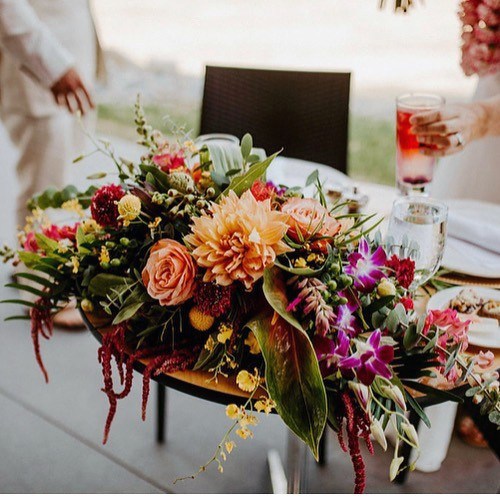 Bright Orange Hawaiian Wedding Flowers