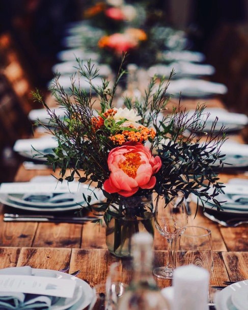 Bright Orange June Wedding Flowers