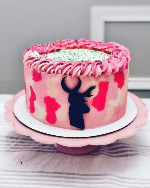 Bright Pink Camo Wedding Cake