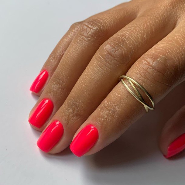 Bright Pink Nail Feminine Designs