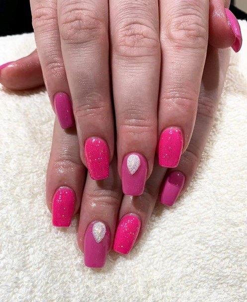 Bright Pink Nail For Ladies