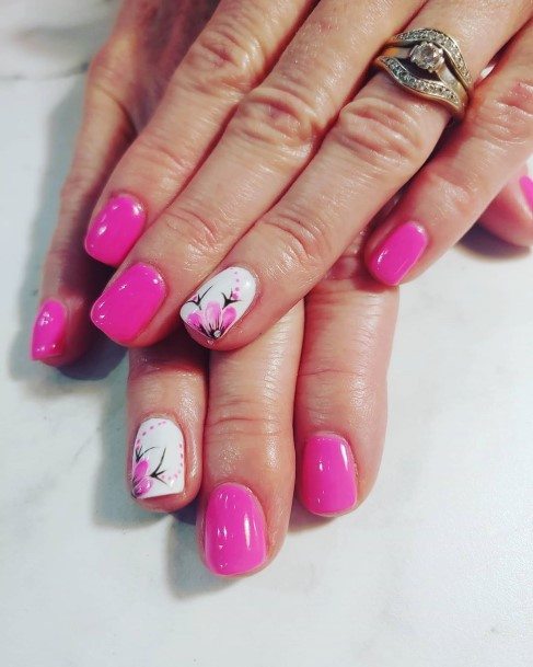 Bright Pink Nails For Girls