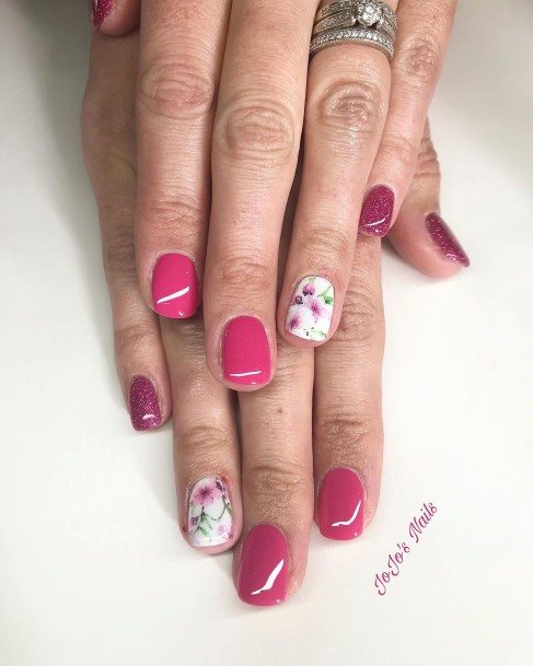 Bright Pink Womens Nail Designs