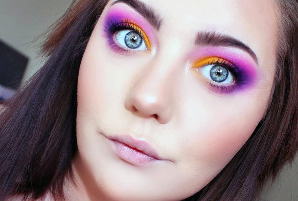 Bright Purple And Pink Eyeshadow Women