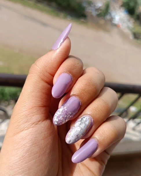 Bright Purple Nail Feminine Designs