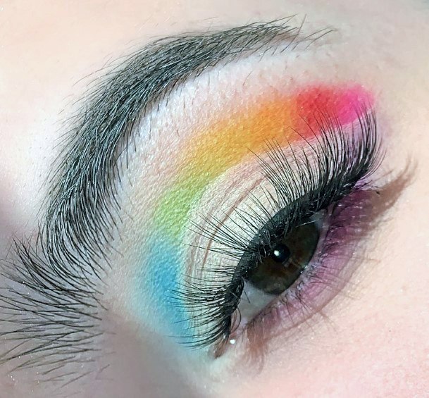 Bright Rainbow Arched Eyeshadow Women