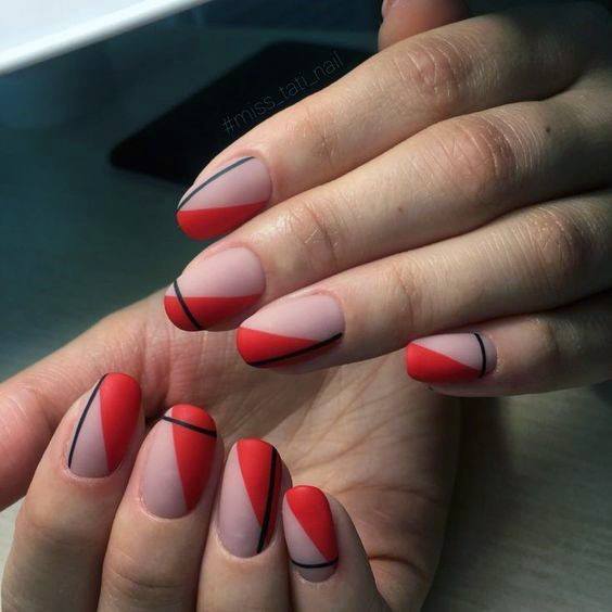 Bright Red And Coral Nail Ideas For Women