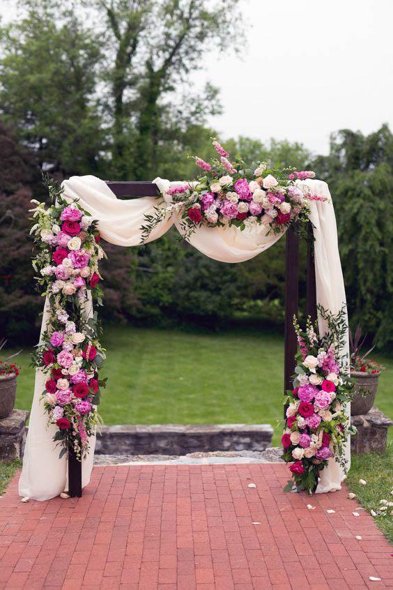 Bright Rose Flowers Wedding Arch