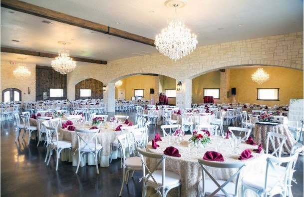 Bright White Wedding Reception Cute Floral Centerpiece Red Napkin Decoration Ideas