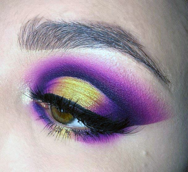 Brilliant Purple Brow And Golden Eyeshadow Women