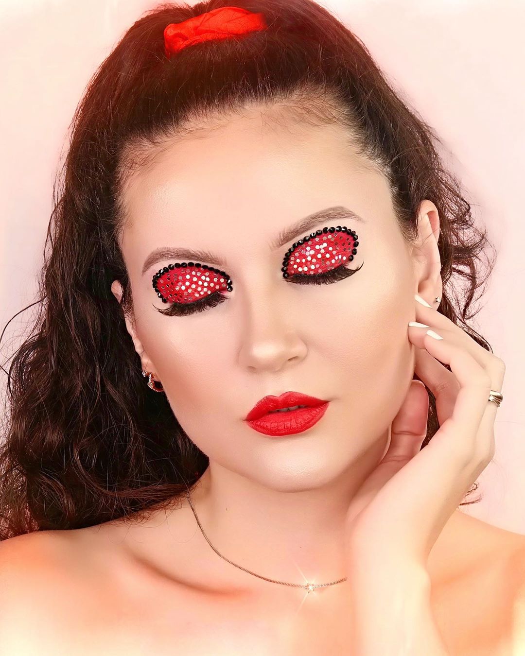 Brilliant Red Makeup Look For Women