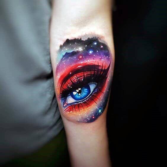 Brilliant Universe Eye Tattoo For Women