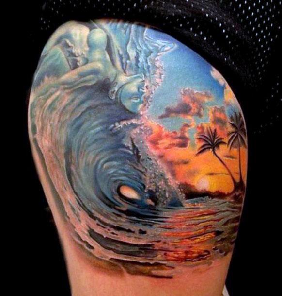 Brilliant Wave Tattoo Women