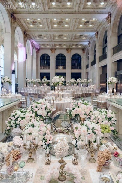 Brilliant White Blooms Wedding Hall Decorations