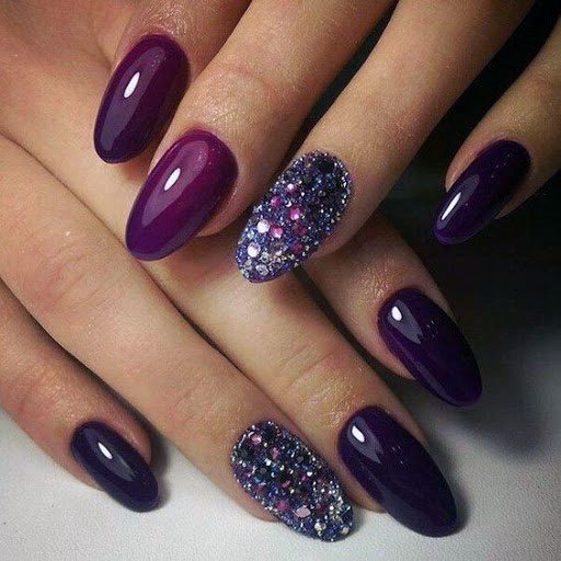 Brinjal Colored Nail Art