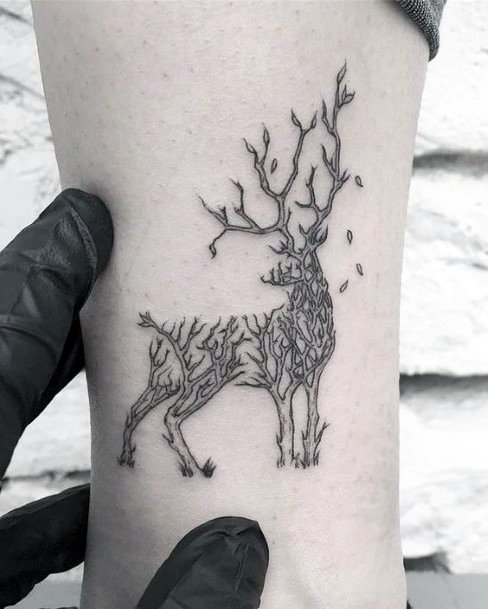 Broken Branch Tree Tattoo For Women