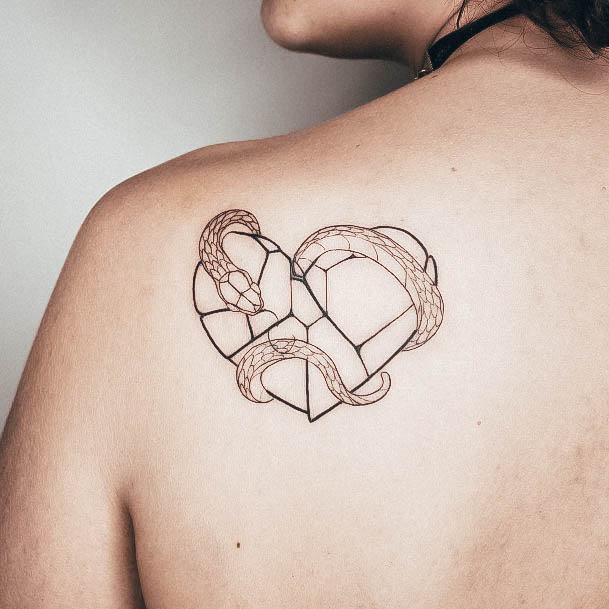 Broken Heart Womens Tattoo Ideas Shoulder Blade