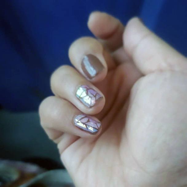 Broken Shattered Glass Female Nail Designs