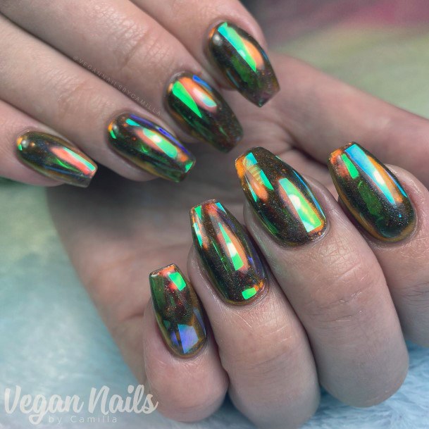 Broken Shattered Glass Nail Design Inspiration For Women