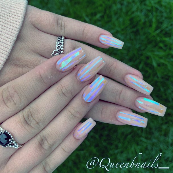 Broken Shattered Glass Womens Nail Ideas