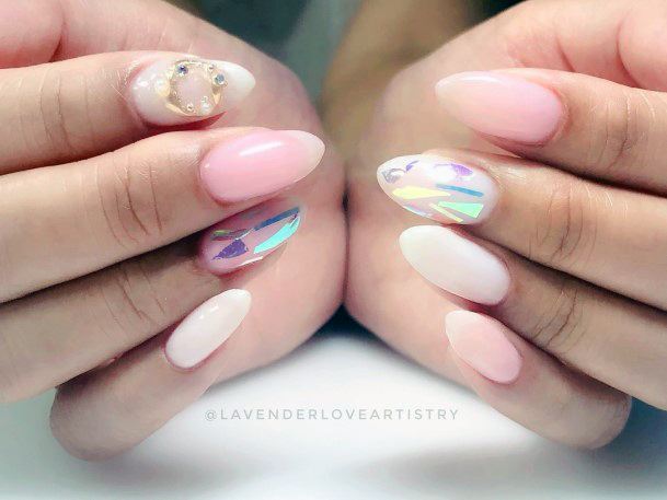 Broken Shattered Glass Womens Nails