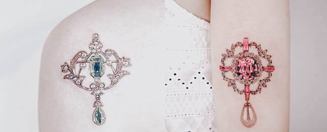 Top 100 Best Brooch Tattoos For Women – Jewelry Design Ideas