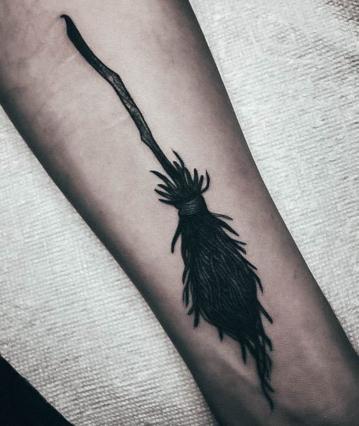 Broom Tattoos Feminine Ideas