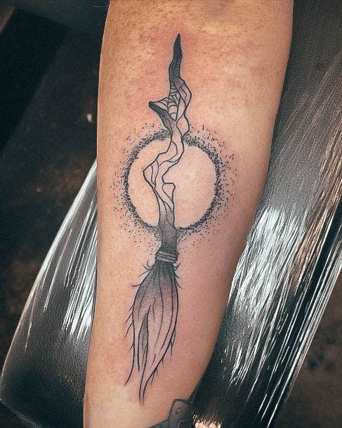 Broom Womens Tattoo Designs