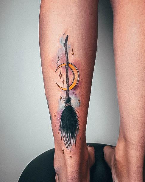 Broom Womens Tattoos Designs