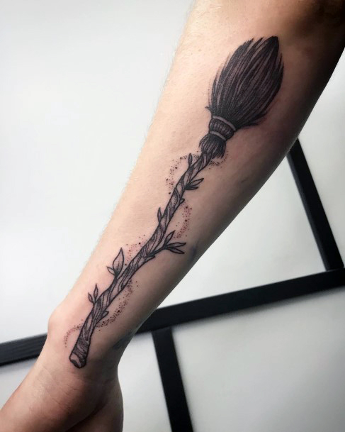 Broomstick Female Tattoo Designs